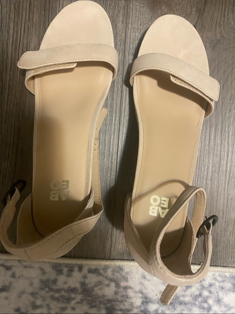 Abeo Beige Strappy Low-Heel Sandals